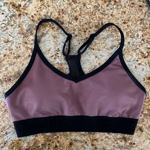 PINK by Victoria’s Secret ‘Ultimate’ Lightly Lined Black and Mauve Sports Bra, S